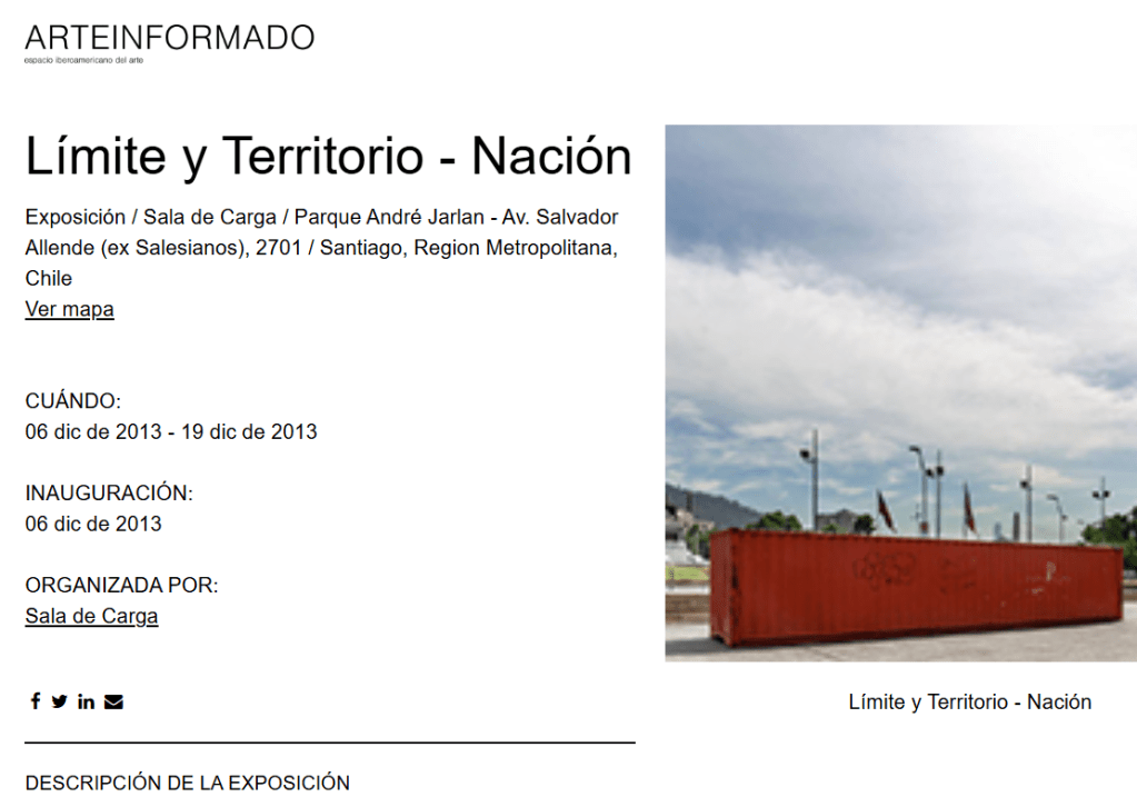 Límite y Territorio - Nación
https://www.arteinformado.com/agenda/f/limite-y-territorio-nacion-85744
